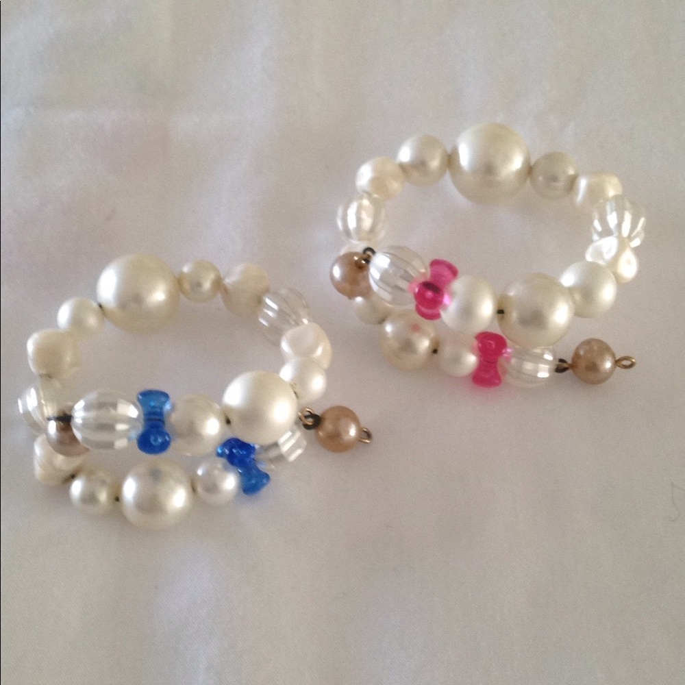 Bride Groom Champagne Glass Cuffs Set of 2 Handmade Beaded Wedding